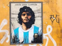 Diego Maradona as Che Guevara in Rome street art