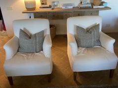 2 White Roll Arm Chairs - €50 each