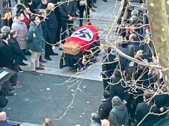 Rome funeral shock as coffin draped in Nazi flag