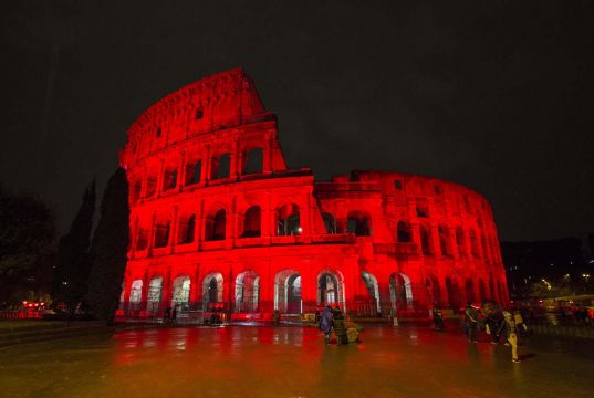 Italy lights up Colosseum in red to remember women killed by men