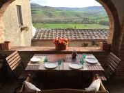 Tuscany, Montepulciano: portion of old farmhouse with pool