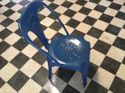 Blue metal chair