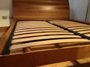 King size bed in solid cherry wood with wood slats