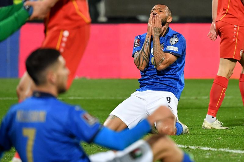 Italy fails to qualify for 2022 World Cup, players 'destroyed and